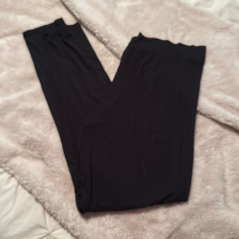 CuddlDuds Black Leggings with crossover front